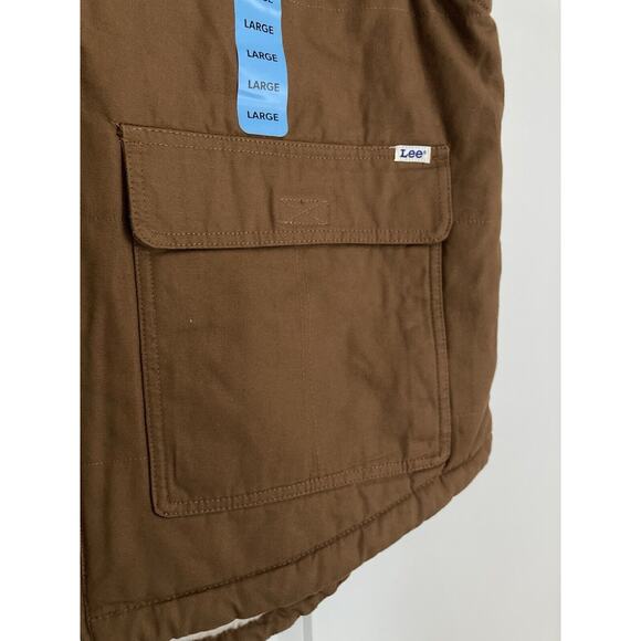 NEW Lee Premium Select Men's Sherpa Lined The Workwear Canvas Vests Tobacco L - Picture 2 of 7